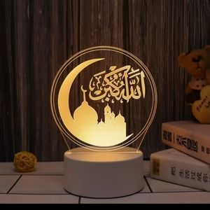 3D Ramadan Kareem Muslim Night Light Table Lamp USB Warm Color Decor Allah Akbar